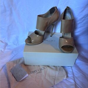 Jimmy Choo Nude Private Cut-Out Heels